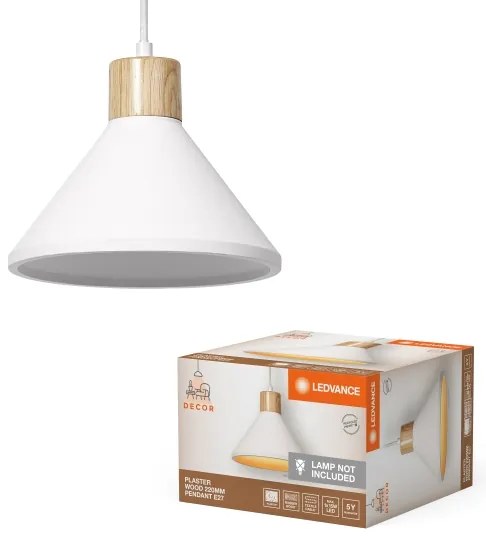 Lustră pe cablu Ledvance DECOR ipsos 1xE27/25W/230V d. 22 cm ipsos alb