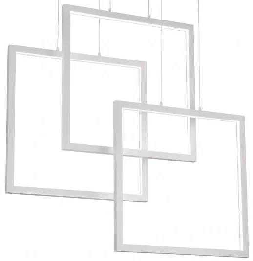 Lustra LED suspendata design geometric FRAME SP QUADRATO alba