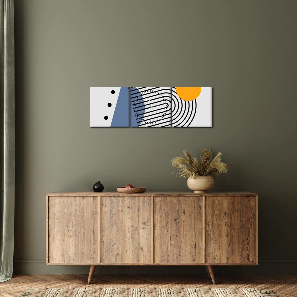 Tablou - Abstracție minimalistă N⁰2 (cu ceas) (90x30 cm)