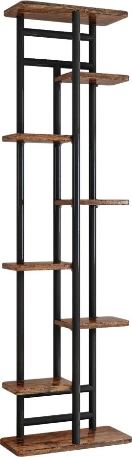 Suport de flori, negru/lemn rustic, LEDOR TIP 4
