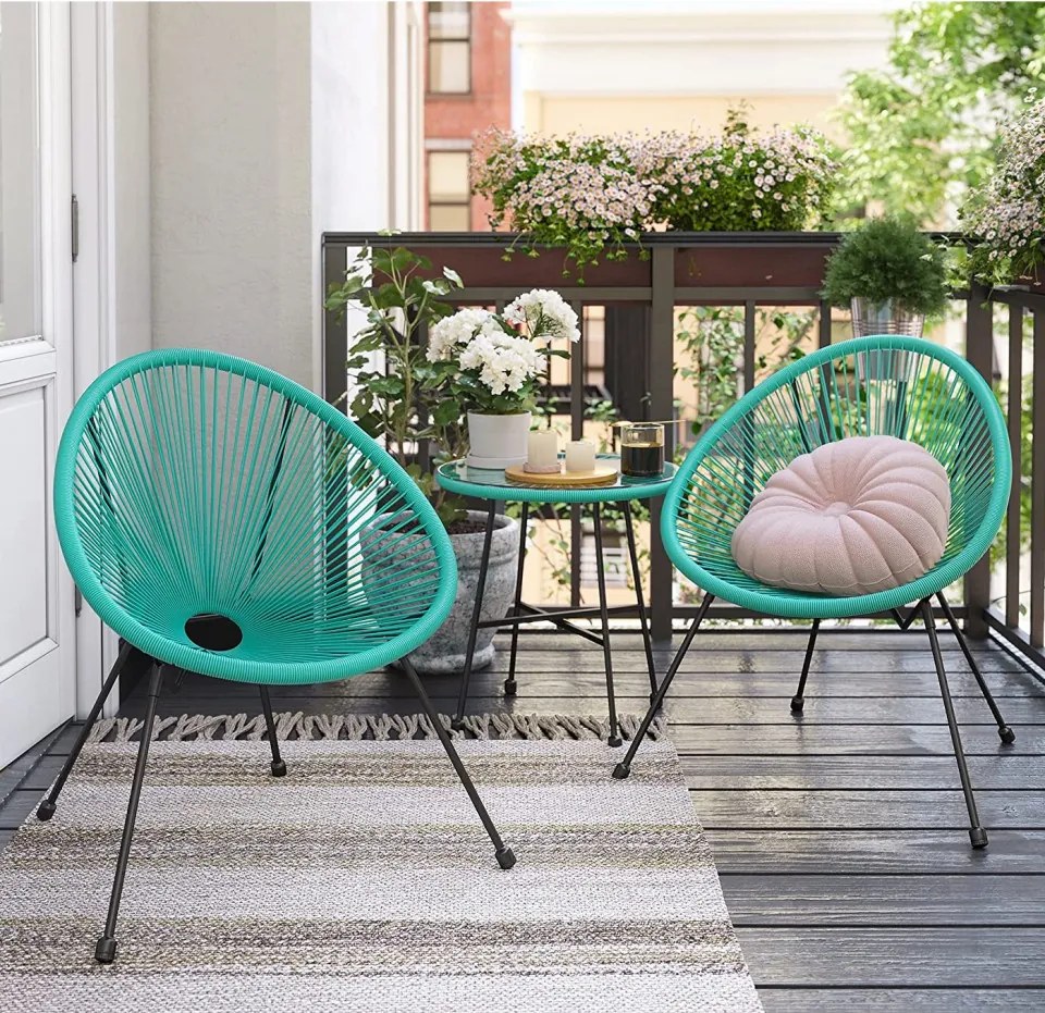 SEGT1 - Set Masa si scaune gradina, terasa, balcon, veranda, spatiu verde - Turcoaz