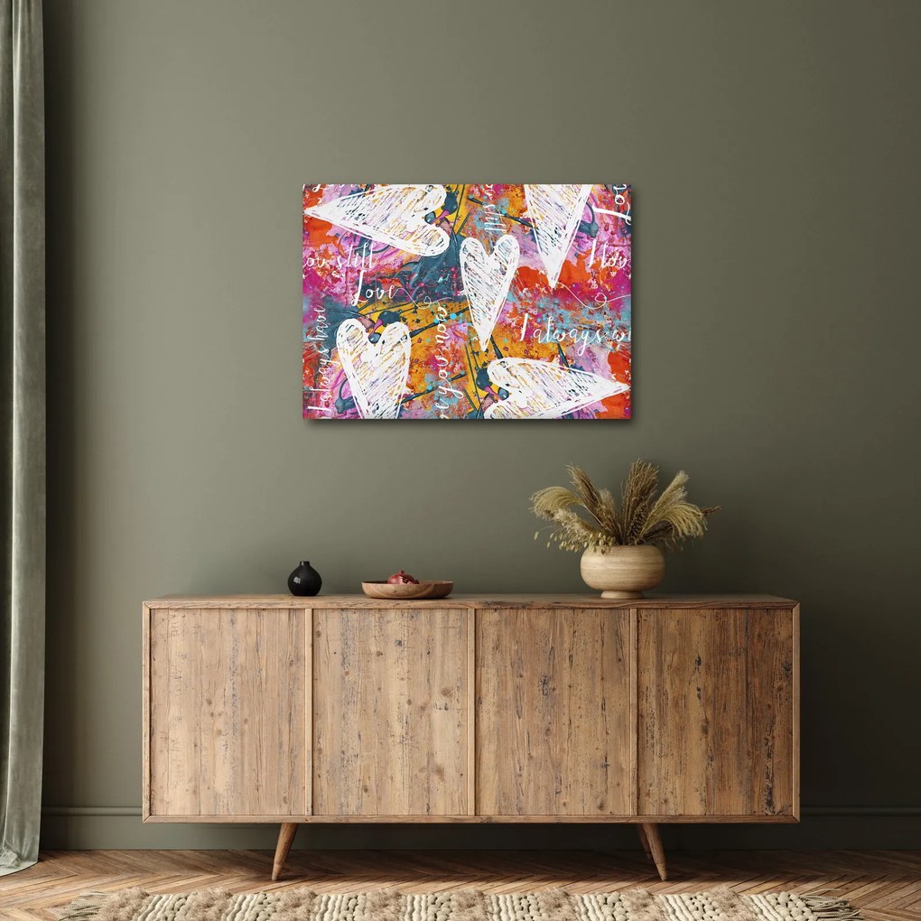 Tablou - Inima pe un fundal abstract (70x50 cm)