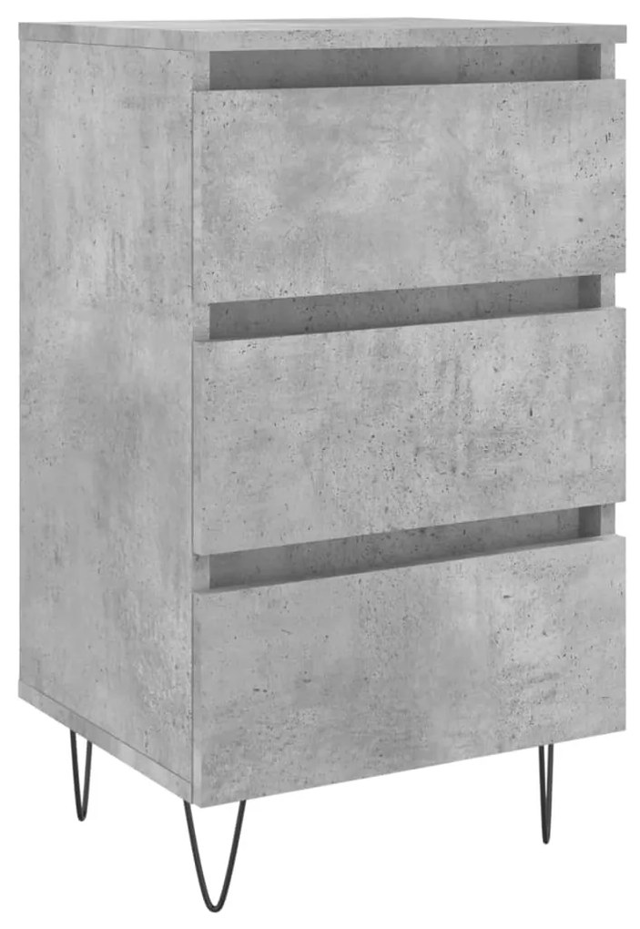 826932 vidaXL Noptieră, gri beton, 40x35x69 cm, lemn compozit
