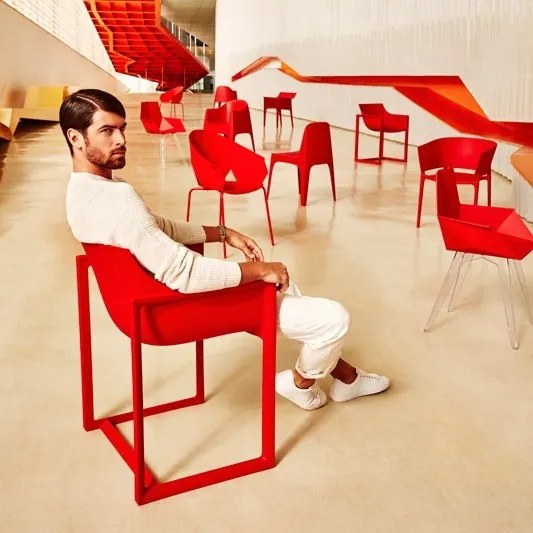 Scaun design modern interior / exterior WALL STREET rosu Vondom 65006
