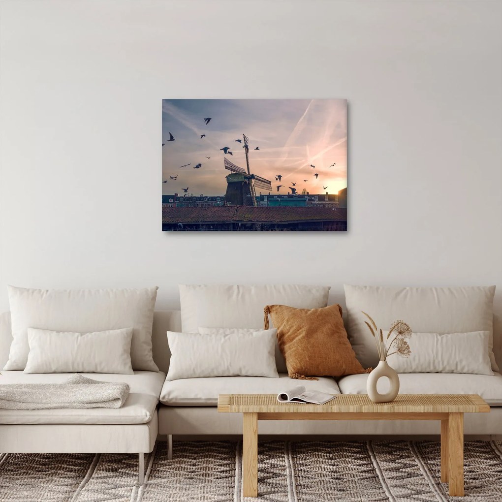 Tablou cu moară de vânt (70x50 cm)