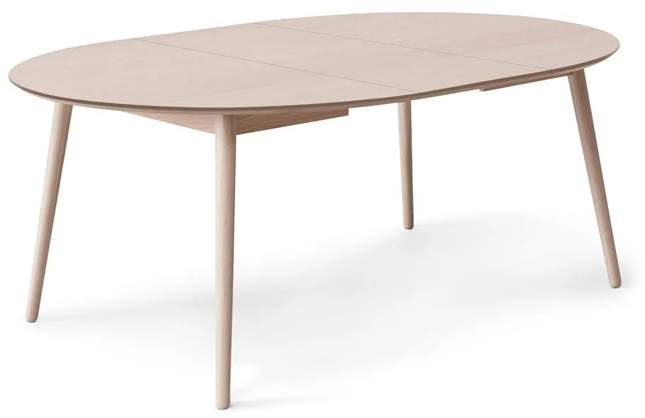 Masă de dining rotundă extensibilă cu aspect de lemn de stejar cu blat suplimentar ø 135 cm Meza – Hammel Furniture