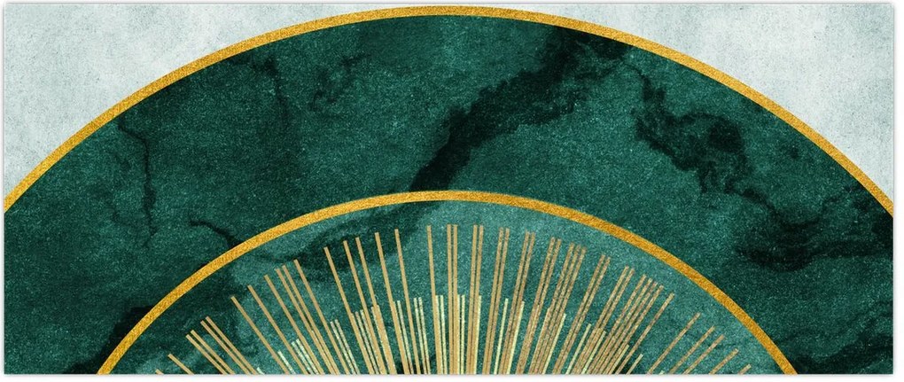 Tablou - Forme cu texturi aurii (120x50 cm)