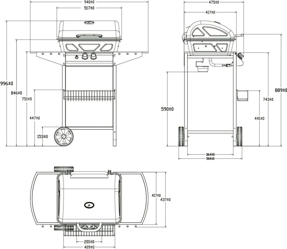Grătar pe gaz BBQ Avenberg DAKOTA