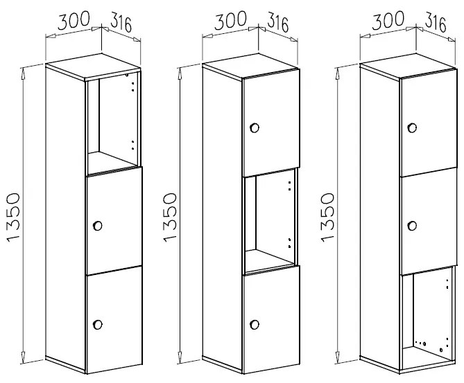 Zondo Dulap de baie 135 cm. 1042142