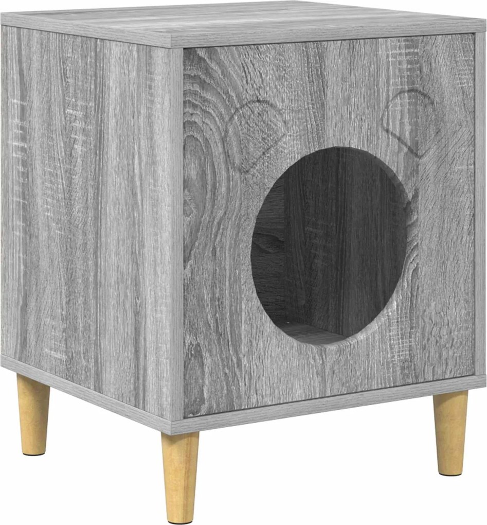 vidaXL Casa pentru pisici Gri Sonoma 42,5 x 40 x 53 cm Lemn compozit