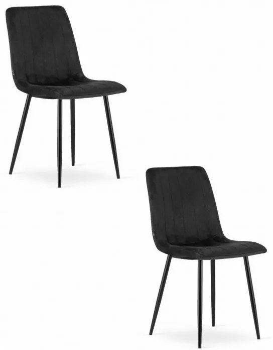 Scaun Bucatarie Si Dining LAVA Catifea Negru /Picioare Negre  x 2 Buc