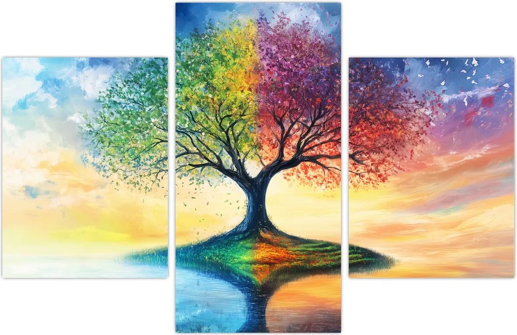 Tablou – Arbore pictat al anotimpurilor (90x60 cm)