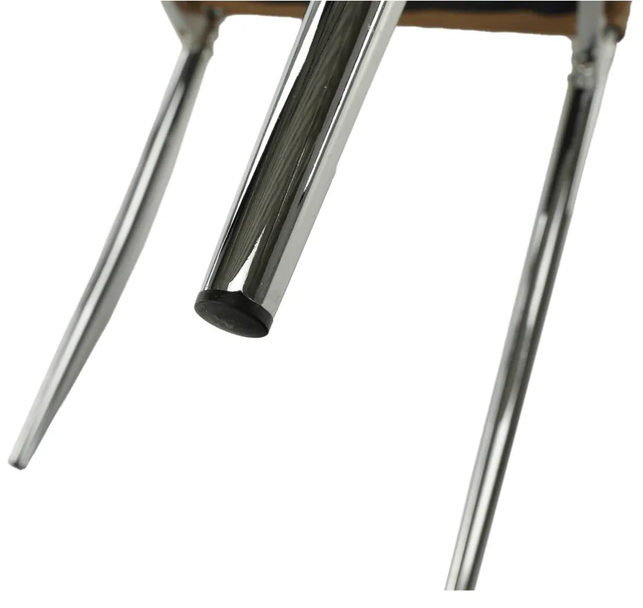 Scaun dining, piele ecologică bej/crom, ERVINA