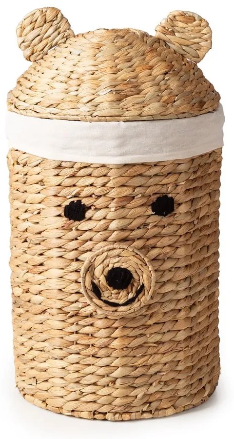 Coș de jucării pentru copii în culoare naturală din zambilă de apă ø 30x56 cm Bear – Compactor