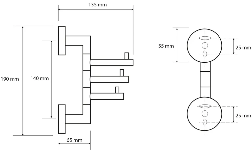 SAPHO XR211 X-Round triplu pivotant, argintiu