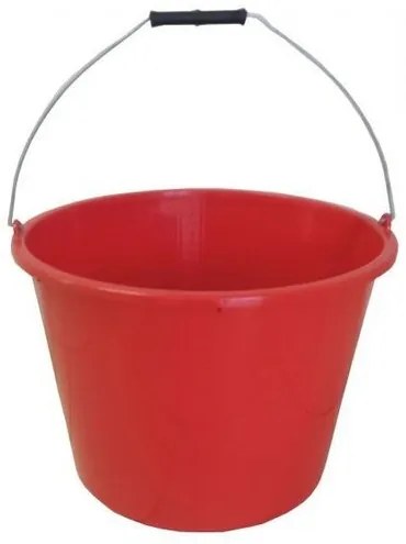 Găleată din plastic cu încrețitură, 12 l, dia. 32x h. 23 cm , roșu