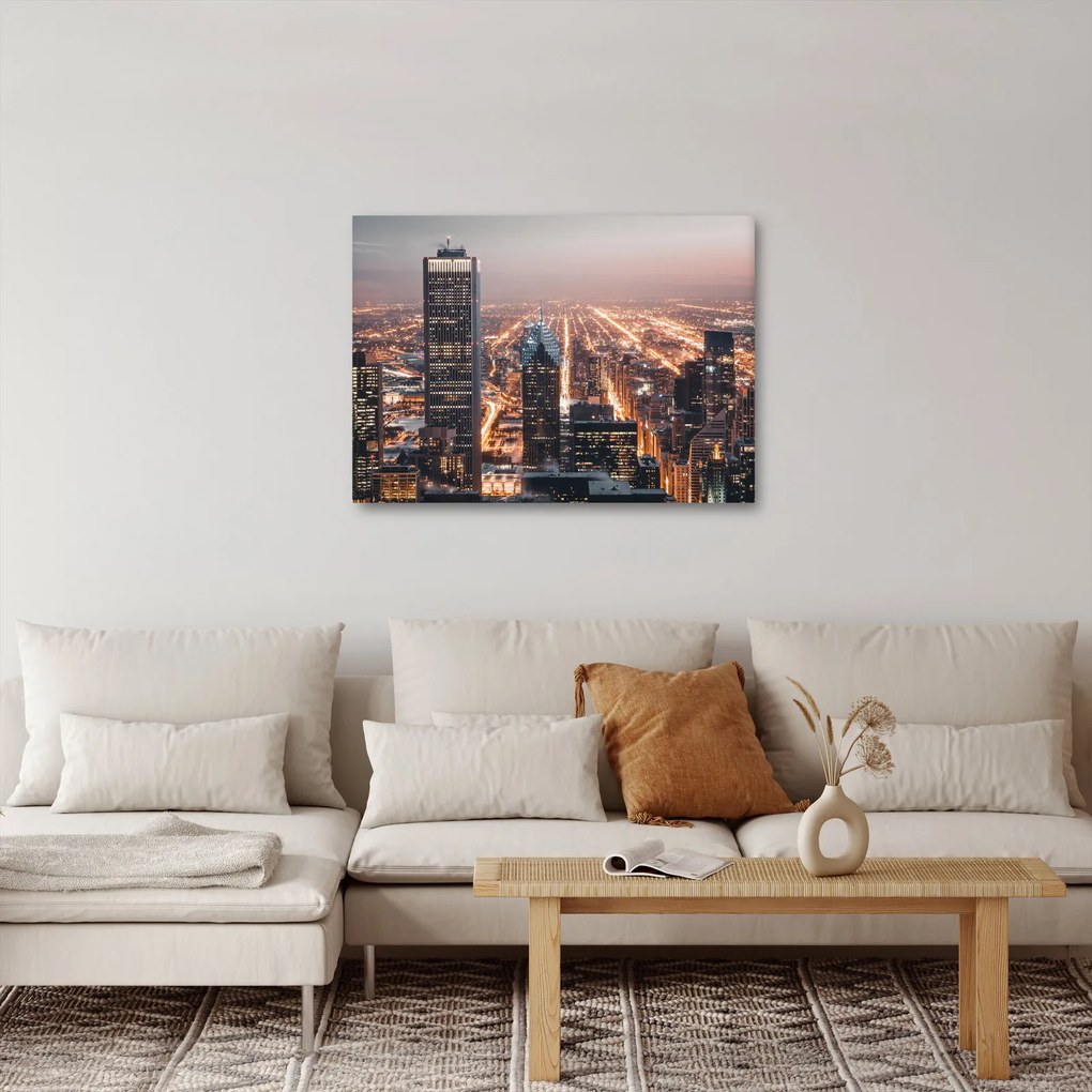 Tabloul cu metropolă luminată (70x50 cm)