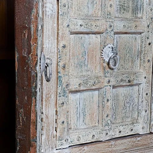Biblioteca Vintage din lemn de mango 225x46x218 cm