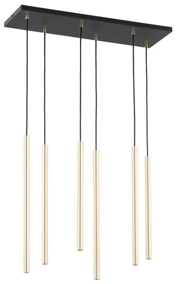 Lustra suspendata design modern minimalist SELTER 6L negru/auriu