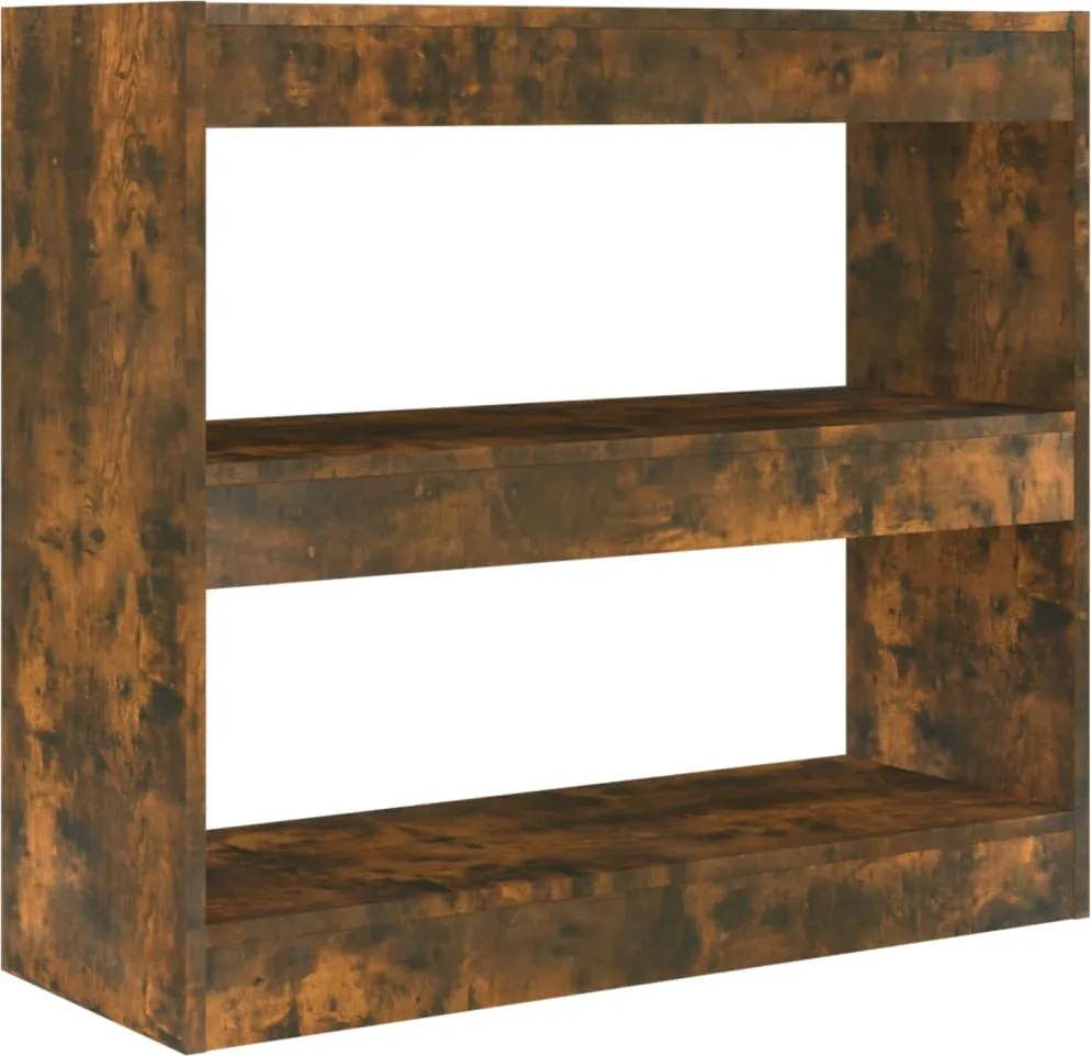 vidaXL Bibliotecă/Separator cameră, stejar fumuriu, 80x30x72 cm, PAL