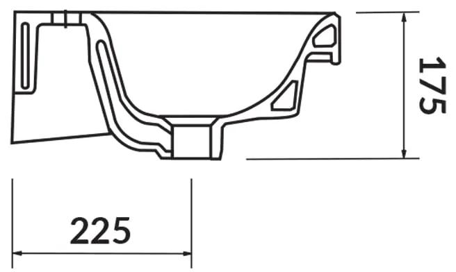 Lavoar baie suspendat alb 60 cm, dreptunghiular, Cersanit Moduo