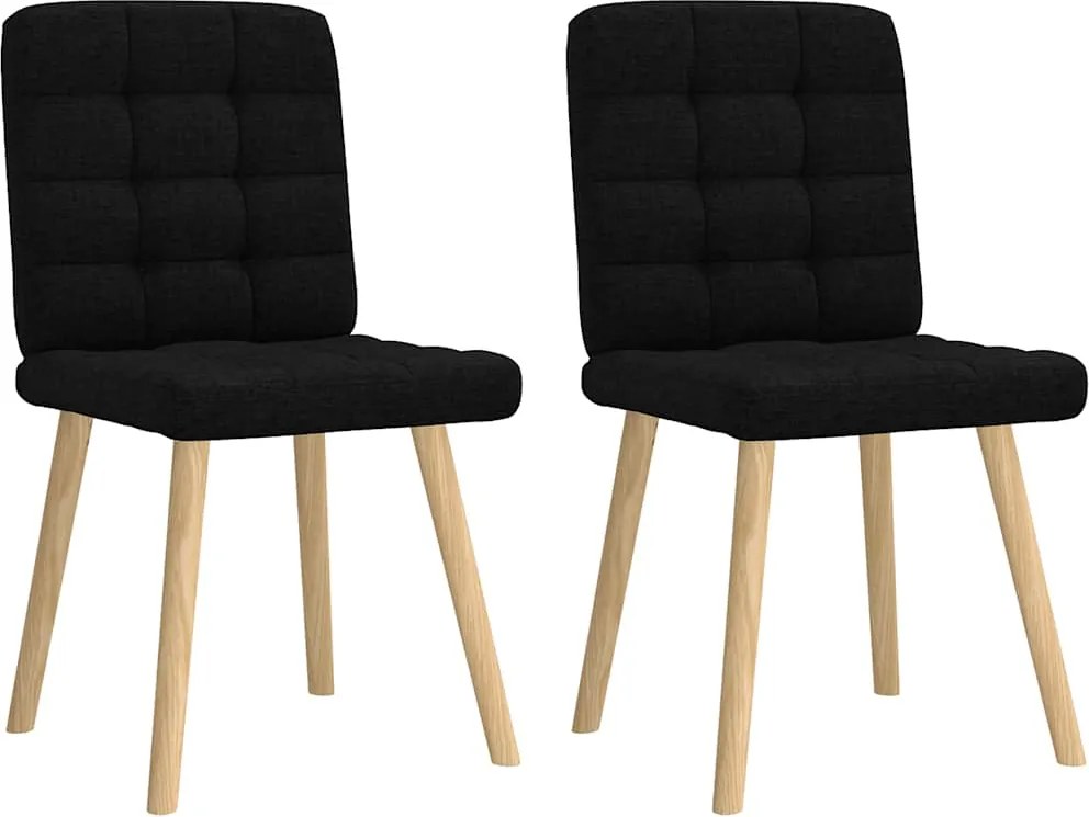 vidaXL Scaune de bucătărie, 2 buc. negru, textil