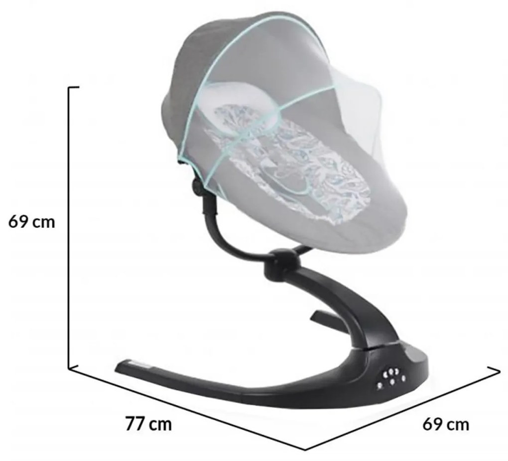 Balansoar Pentru Bebelusi cu conectare la priza si telecomanda NOVOKIDS ™ Meyra Swing , Cu plasa insecte, Multifunctional, Pliabil, 5 viteze de