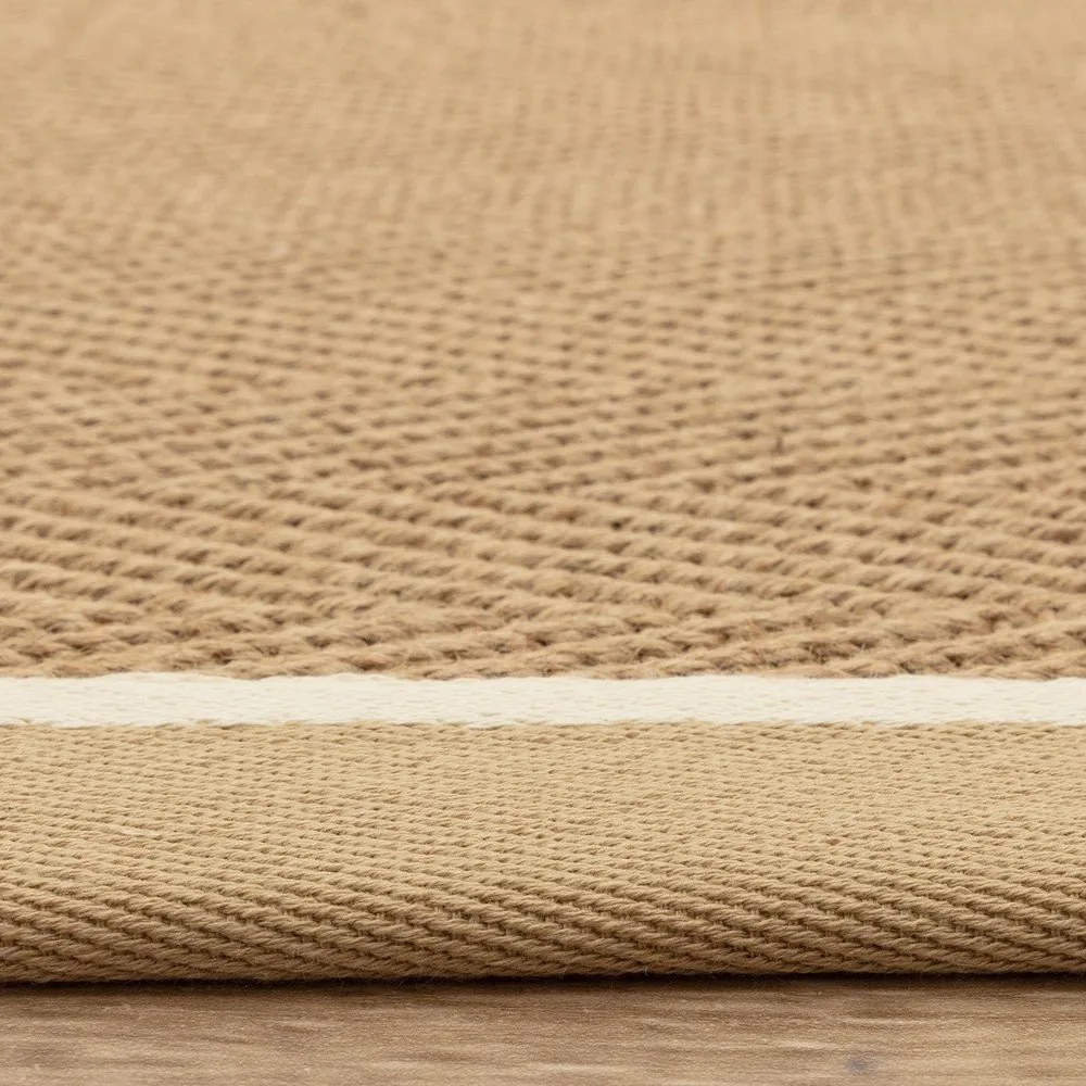Covor în culoare naturală reversibil, țesut manual din iută 120x170 cm Bordo Herringbone Linen – Asiatic Carpets