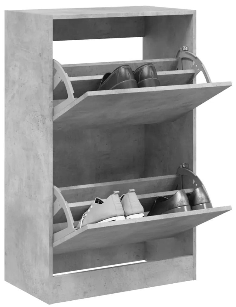 vidaXL Pantofar, gri beton, 60x34x96,5 cm, lemn compozit