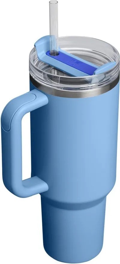Termos albastru cu pai din oțel inoxidabil 1,18 l Quencher H2.O FlowState™ Tumbler Blue Sky – Stanley