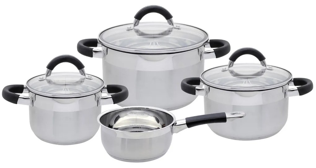 Elo 50904 Set de 4 oale de bază din oțelinoxidabil Black Steam