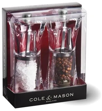 Cole&Mason - Set 2 râșnițe sare și piper CRYSTAL, 12,5 cm