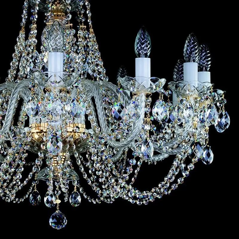 Candelabru cristal Bohemia 12 brate, diam.77cm ANDULA XII. S-A 280 CE