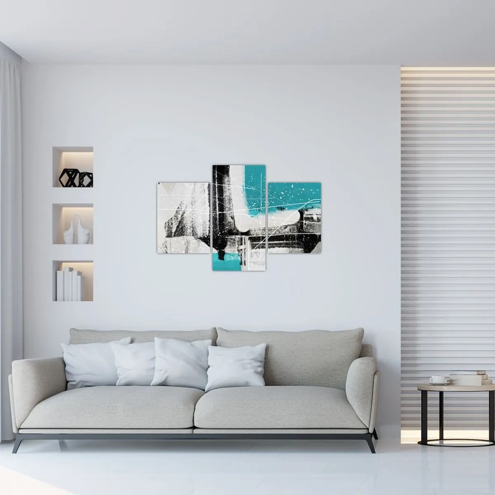 Tablou - Abstract turcoaz (90x60 cm)