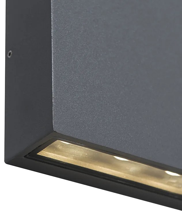 Lampă de perete exterioară gri închis IP54 cu LED 2 lumini - Otan