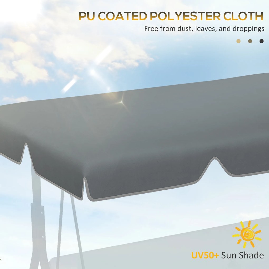 Copertina de Rezerva pentru Balansoar Outsunny, 2 Locuri, Cadru Tubular, Gri Inchis | Aosom Romania
