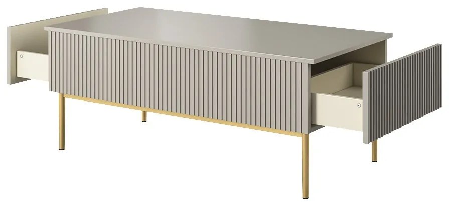 Masuta de cafea Nicole 120 cm - cashmir / picioare aurii