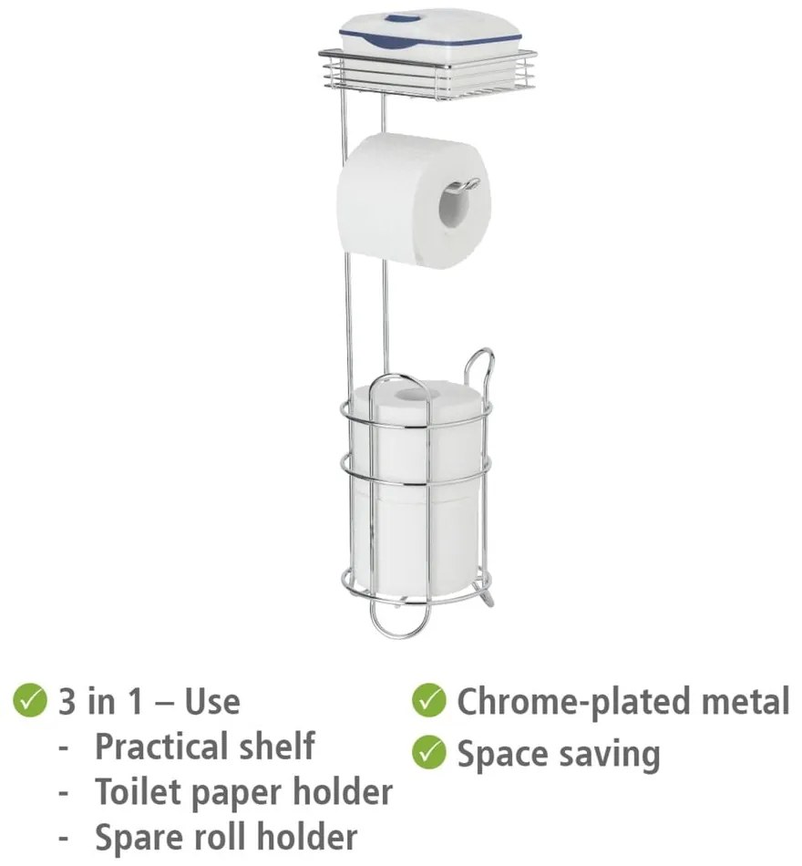 Suport pentru hârtie igienică argintiu din oțel cromat – Wenko