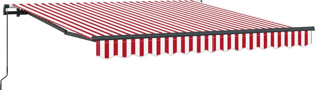 vidaXL Cortina Retractabilă Roșu și Alb 300 x 250 cm Poliester și oțel