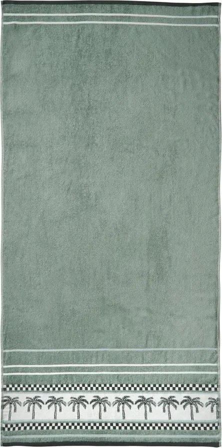 Prosop de plajă verde din bumbac 90x180 cm Palm Trees – Catherine Lansfield