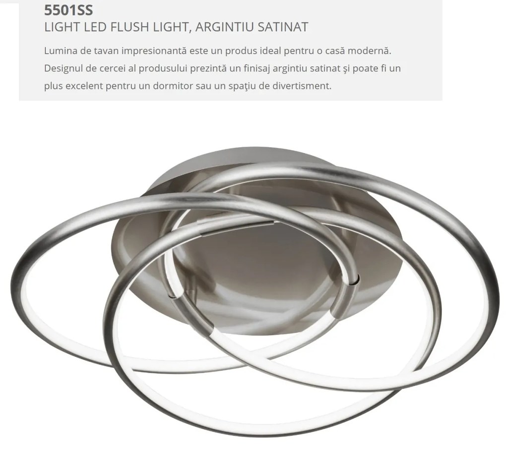 Lustra LED aplicata design modern Magic 30W 5501SS SRT