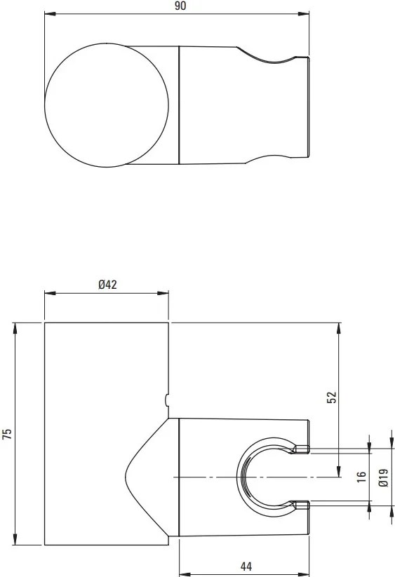 ROUND - Suport de Perete pentru Dușurile de Mână Finisaj: Cromat ANO_021U