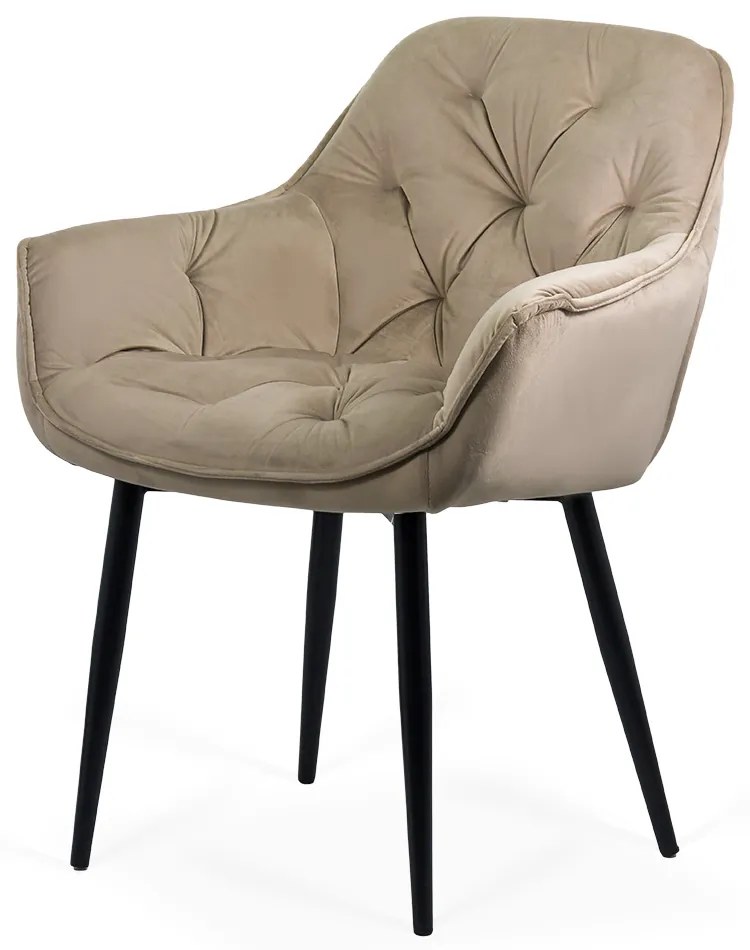 RESIGILAT - Scaun de dining din catifea BUC 257 bej