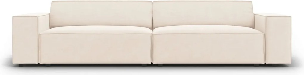 Canapea 3 locuri, Jodie, Micadoni Home, BL, 204x102x70 cm, catifea, bej deschis