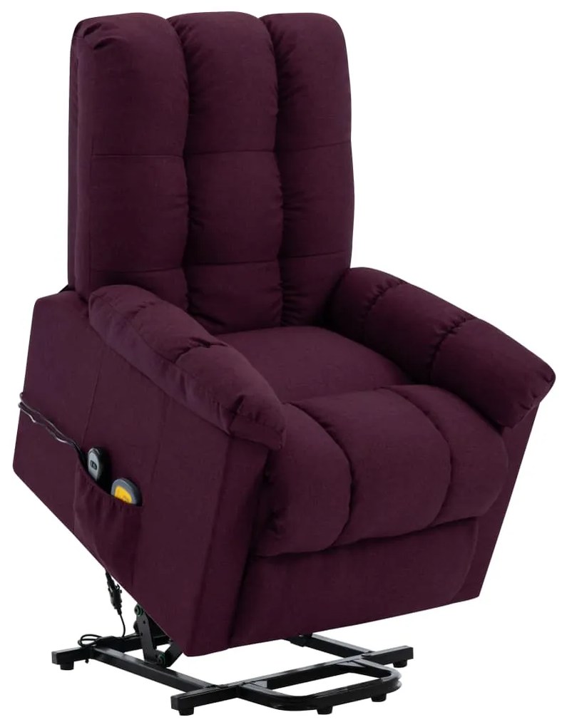 321397 vidaXL Fotoliu de masaj cu ridicare, violet, material textil