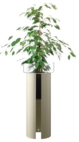 Ghiveci Terrazza, î. 75 cm, Ø32 cm transparent/gri beton - LSA international