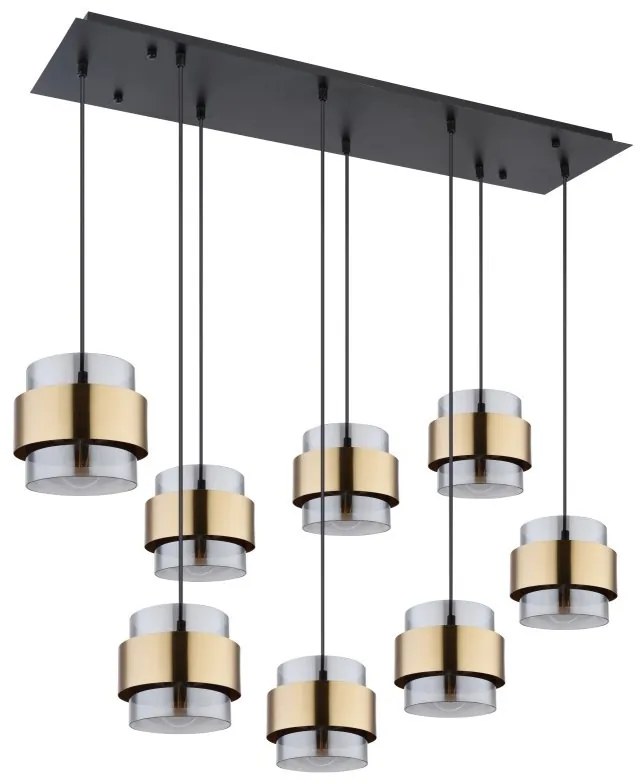 Lustra cu 8 pendule design modern MILLEY negru, auriu