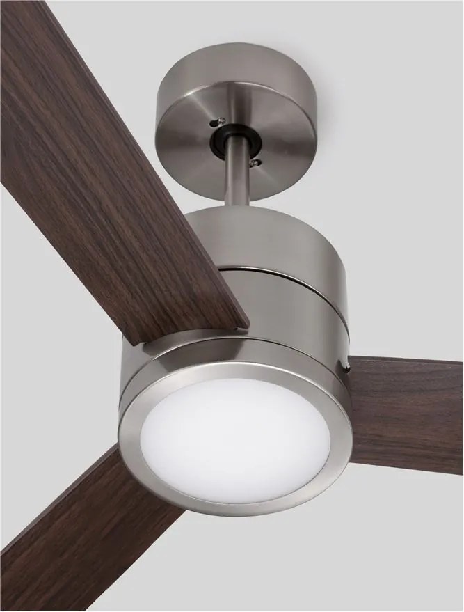 Ventilator de tavan cu telecomanda design modern AXEL otel nuc/stejar