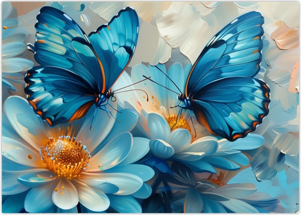 Tablou - Fluturi albaștri (70x50 cm)