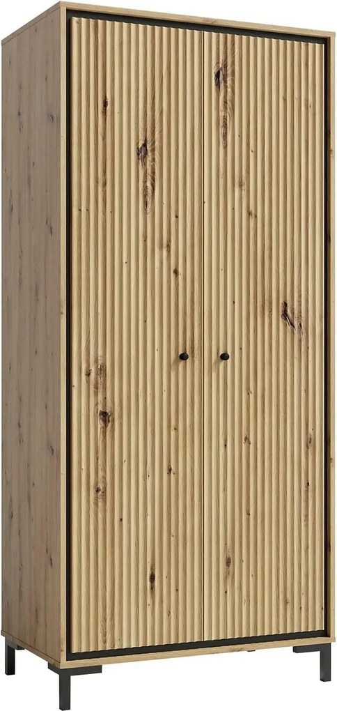 Dulap PARII PA01, stejar artisan, PAL laminat, cu 2 usi, 89x54x196 cm